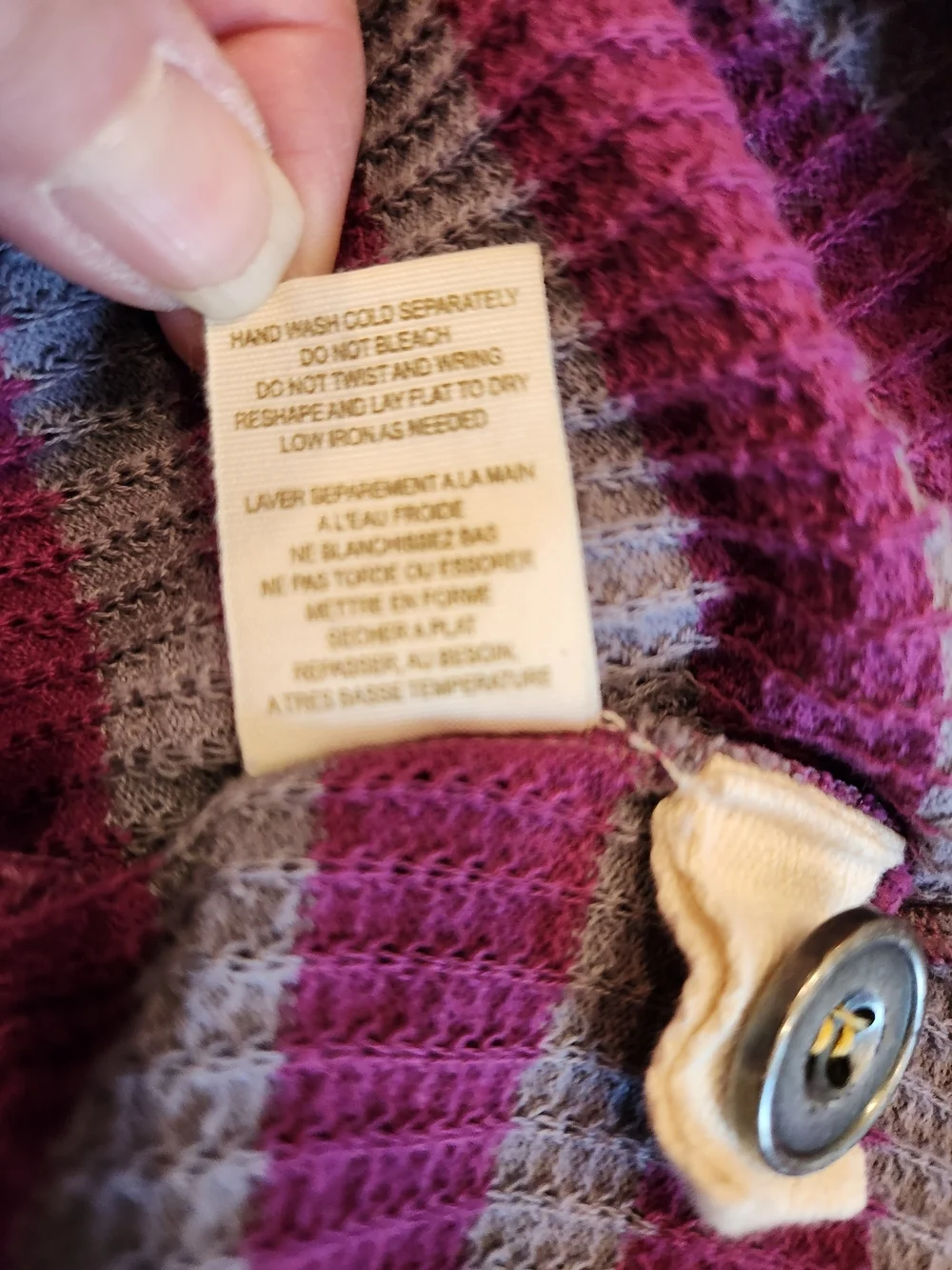 Vintage Free People Magenta/Gray Stripe Hoodie/Henley Size S 90's Bella Swan Y2K